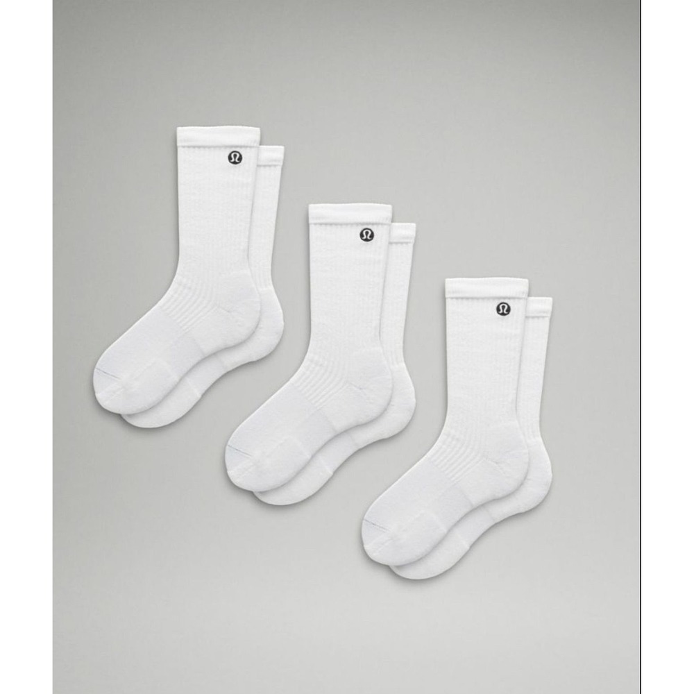 Lululemon-Men's Daily Stride Ribbed Comfort Crew Socks (3Pack)